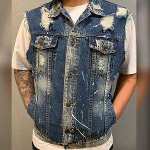 Men’s Rolling Paper Vintage Short Sleeve Vest Jean